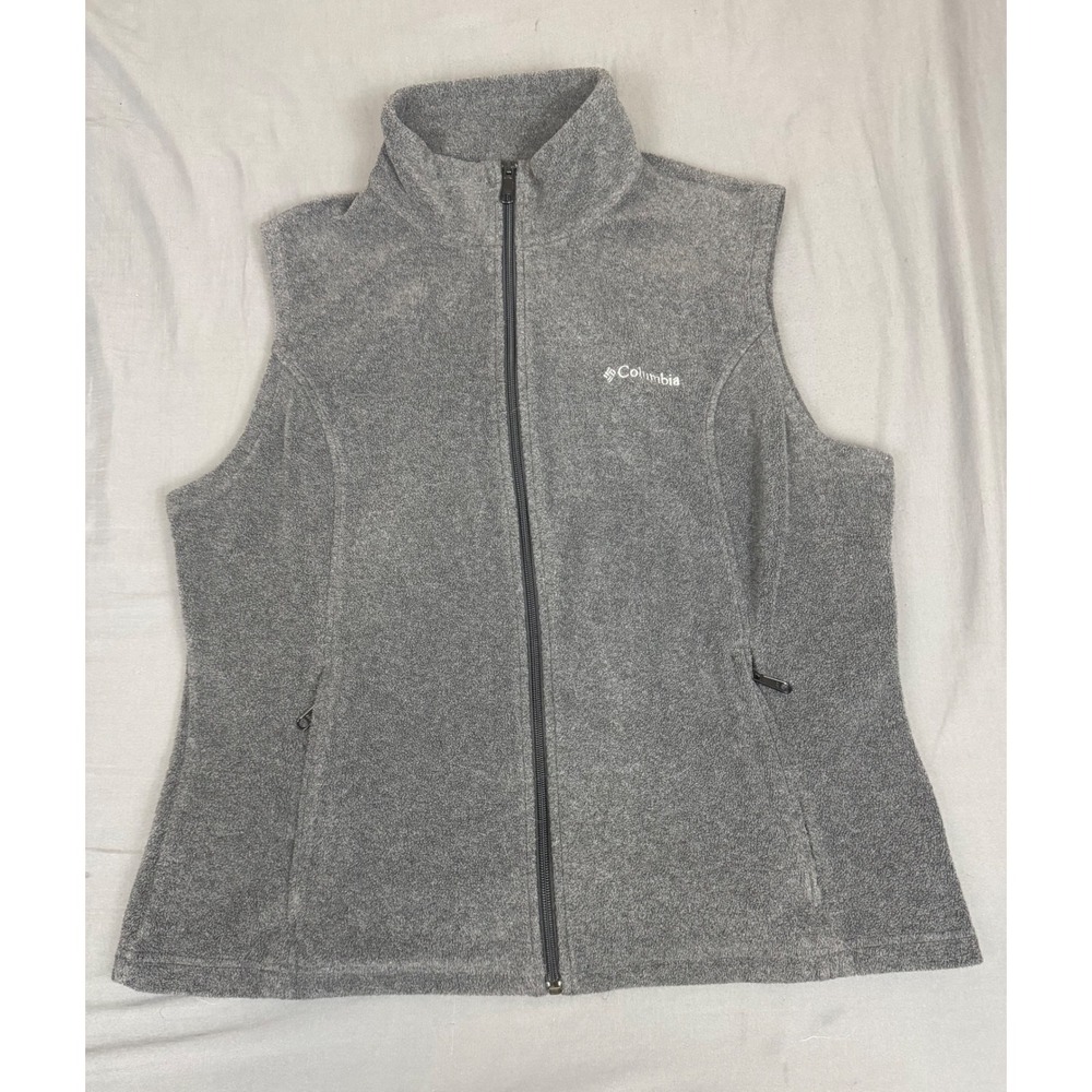Columbia Sawyer Rapids 2.0 Fleece Vest Gray XL6953 Full Zip Mock Neck Womens XL